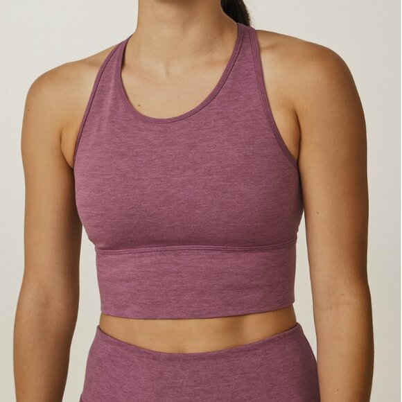 Stori Activewear Racerback Sports Bra Purple Seamless Stretch Workout Top - Picture 1 of 4